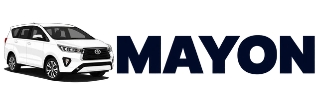 Mayon Tours and Travels — white car and MAYON logo