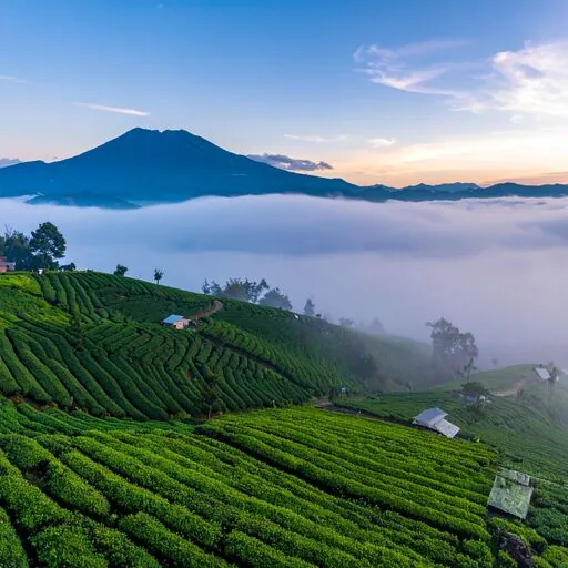 Tea gardens and misty hills in Munnar